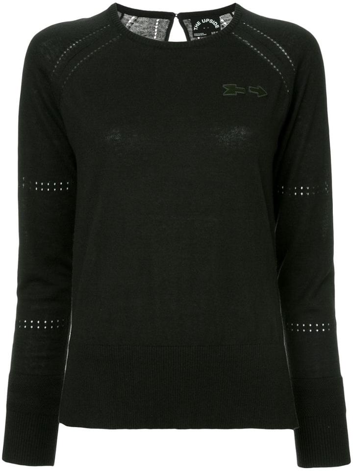 The Upside Arrow Embroidered Sweater - Black