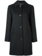 A.p.c. Single Breasted Coat, Women's, Size: 38, Black, Viscose/wool