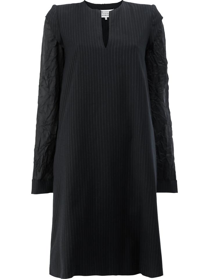 Maison Margiela - Exposed Sleeve Raw Edge Dress - Women - Cotton/viscose/virgin Wool - 38, Black, Cotton/viscose/virgin Wool