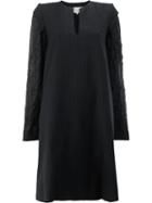 Maison Margiela - Exposed Sleeve Raw Edge Dress - Women - Cotton/viscose/virgin Wool - 38, Black, Cotton/viscose/virgin Wool