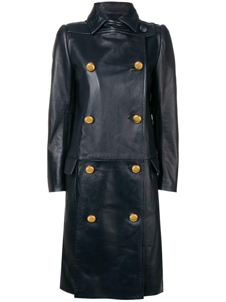 Prada Double Breasted Overcoat - Blue