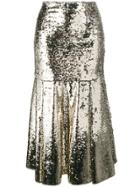 Emilia Wickstead Le-roy Sequinned Midi-skirt - Metallic