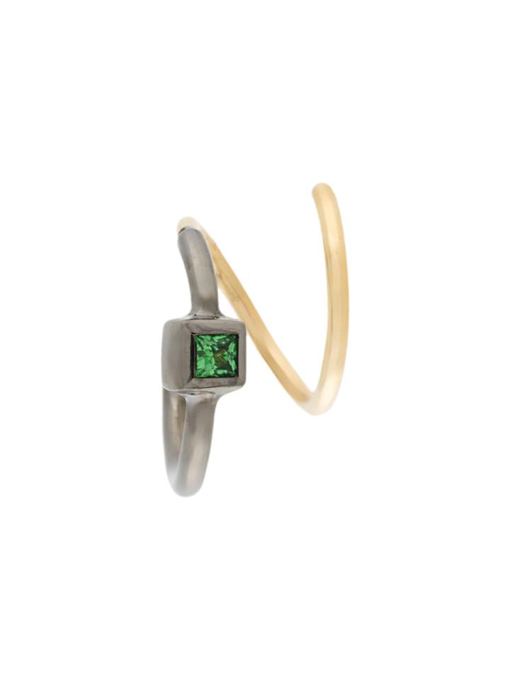Maria Black Ava Vert Twirl Tsavorite Earring - Metallic