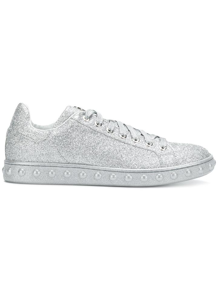 Moncler Glitter Studded Sneakers - Metallic