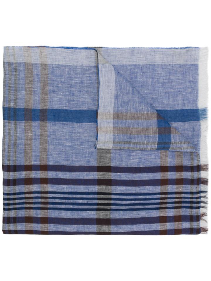 Church's Check Scarf - Blue