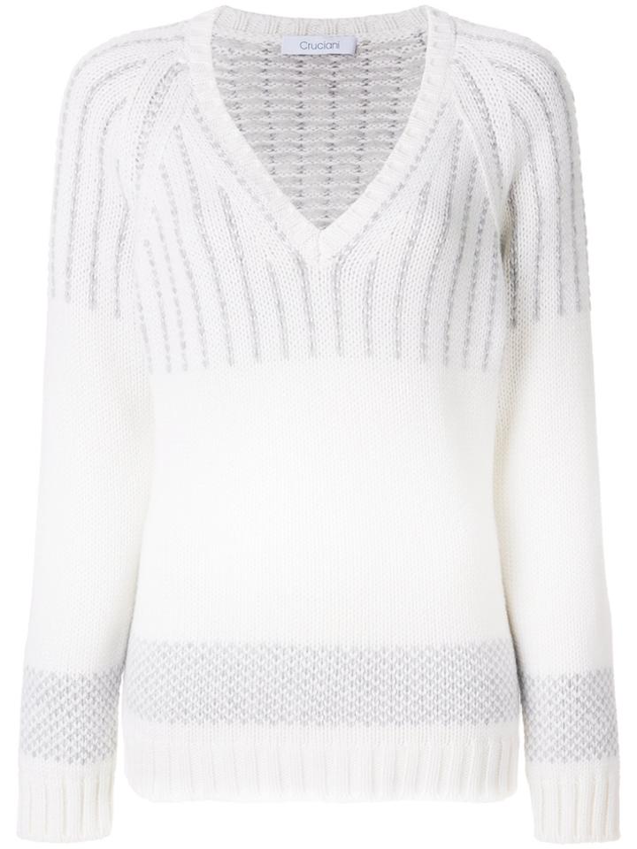 Cruciani V-neck Jumper - White