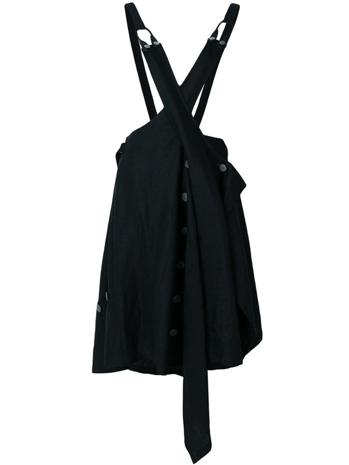 Yohji Yamamoto Handkerchief Hem Apron Skirt - Black