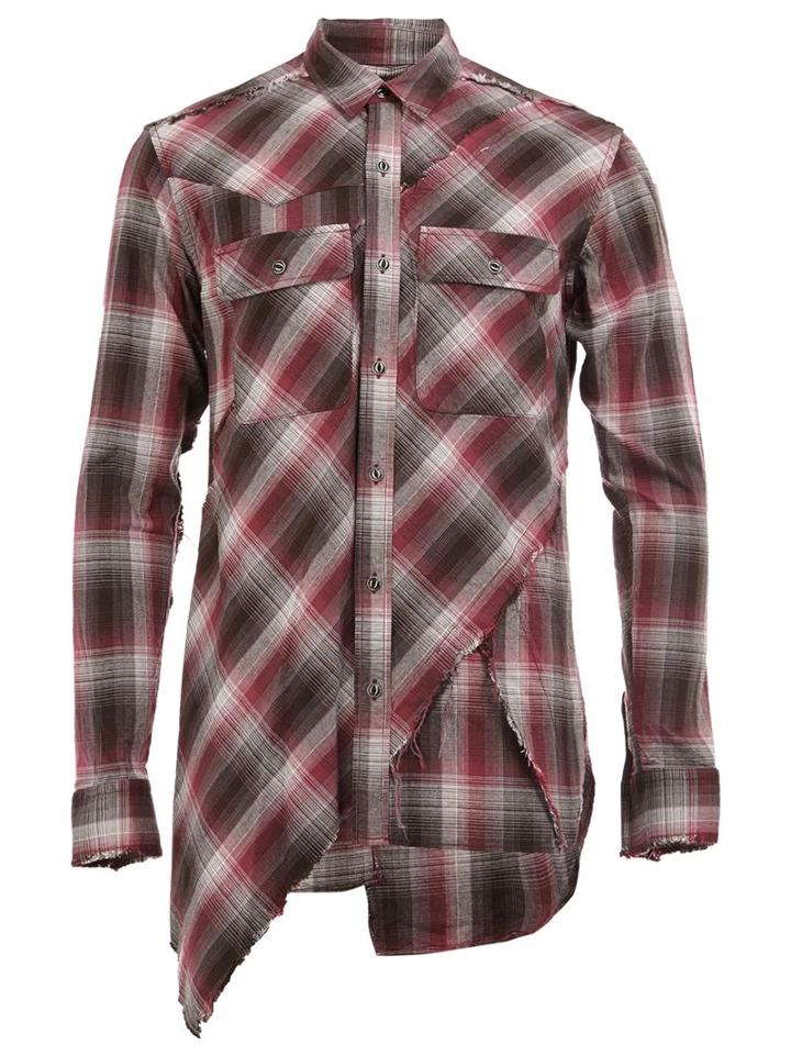 Maison Mihara Yasuhiro Layered Plaid Shirt