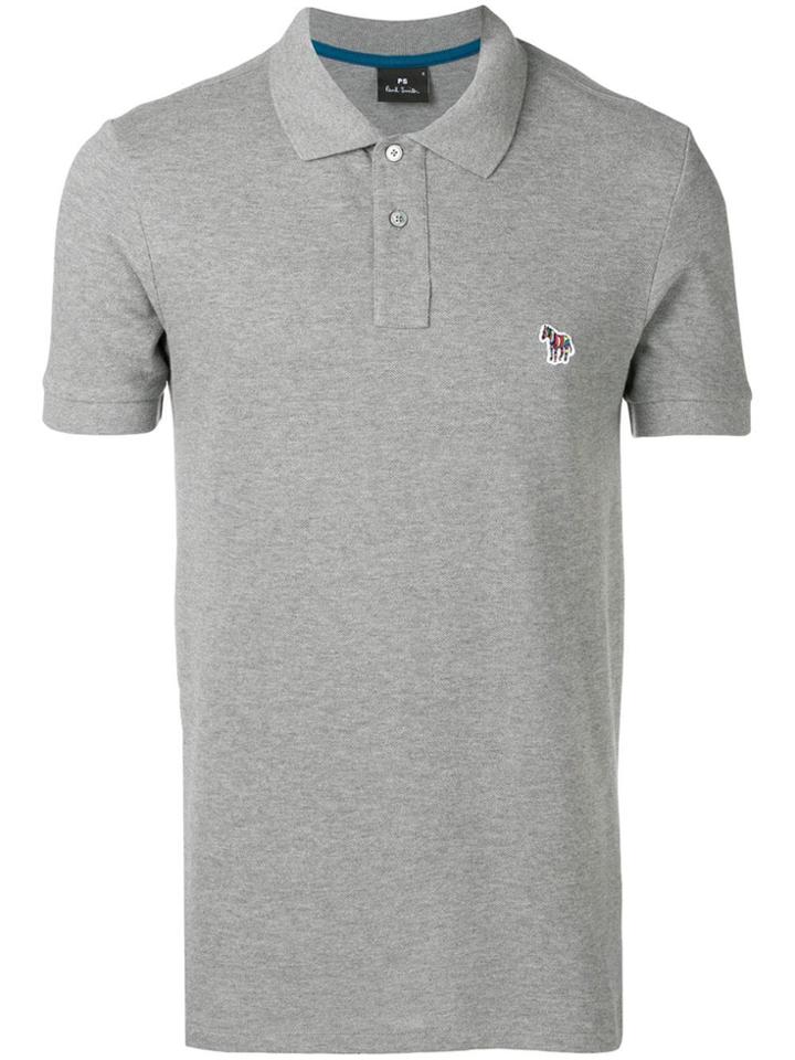 Ps Paul Smith Zebra Logo Polo Shirt - Grey