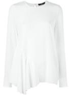 Steffen Schraut Asymmetric Drape Blouse, Women's, Size: 40, White, Silk/spandex/elastane