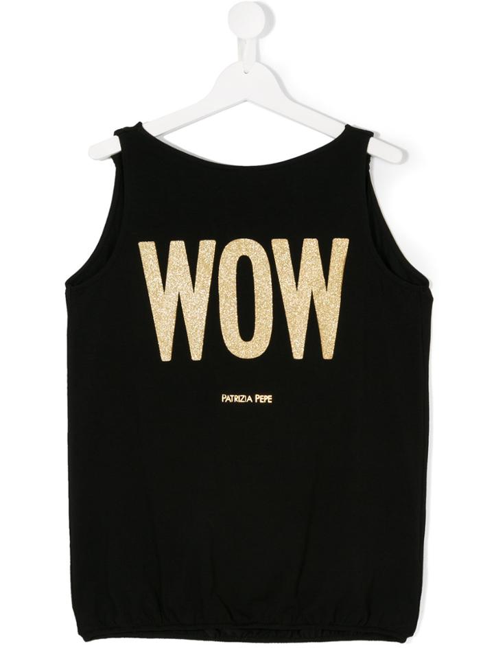 Patrizia Pepe Junior Wow Print Tank Top - Black