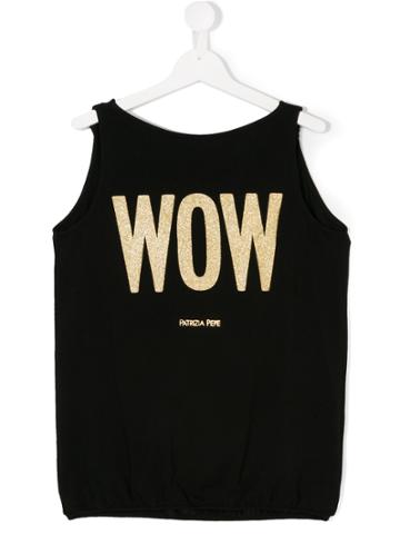 Patrizia Pepe Junior Wow Print Tank Top - Black