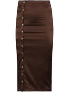 Supriya Lele Gape Popper Button Midi Skirt - Brown