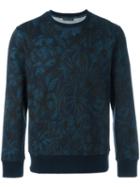 Etro Tonal Floral Print Sweatshirt, Men's, Size: Large, Blue, Cotton/polyamide