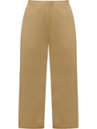 Andrea Marques Wide Leg Cropped Trousers, Women's, Size: 42, Nude/neutrals, Cotton