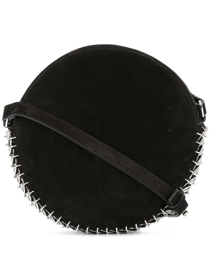 Paco Rabanne Embellished Loops Shoulder Bag, Women's, Black, Suede