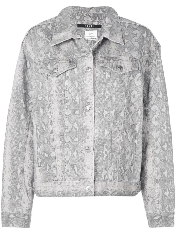 Ksubi Snakeskin Print Denim Jacket - Neutrals