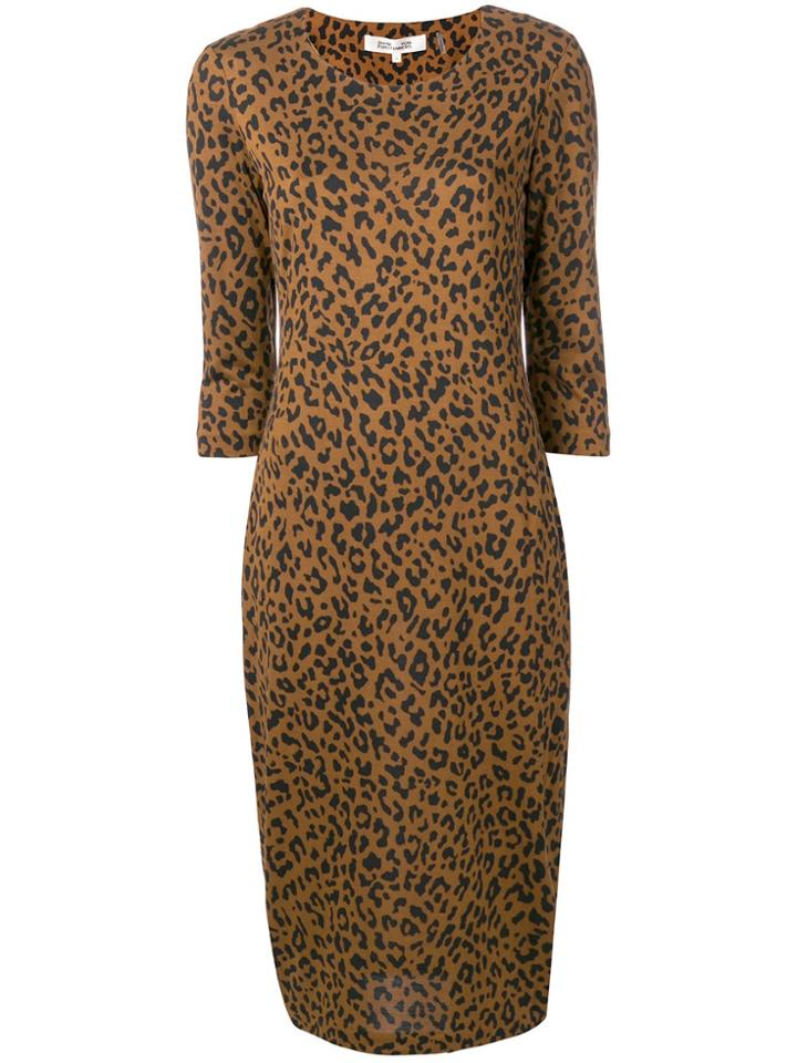 Dvf Diane Von Furstenberg Leopard Print Shift Dress - Brown