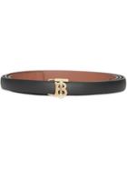 Burberry Reversible Monogram Motif Leather Wrap Belt - Black