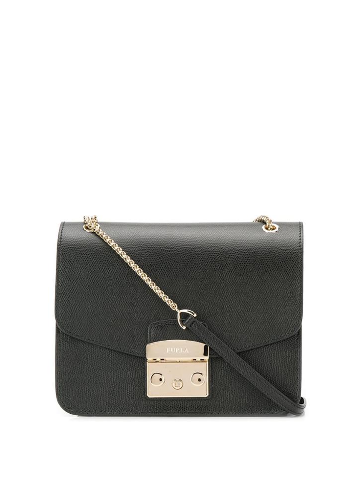 Furla Logo Plaque Cross Body Bag - Black