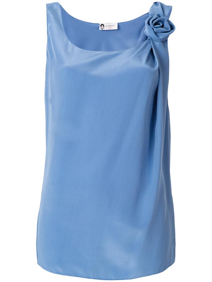 Lanvin Flower Appliqué Blouse - Blue
