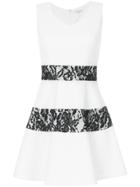 Guild Prime Lace-panel Flared Mini Dress - White