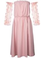 Anouki - Removable Sleeves Dress - Women - Cotton/polyester - 38, Pink/purple, Cotton/polyester