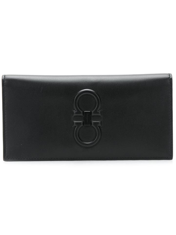 Salvatore Ferragamo Double Gancio Long Wallet - Black