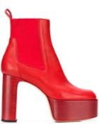 Rick Owens Kiss Ankle Boots - Red