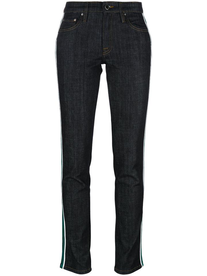 Victoria Victoria Beckham Side Stripe Jeans, Women's, Size: Xs, Blue, Cotton/polyester/spandex/elastane
