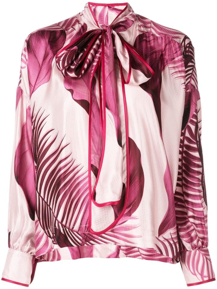 F.r.s For Restless Sleepers Printed Pussy Bow Blouse - Pink