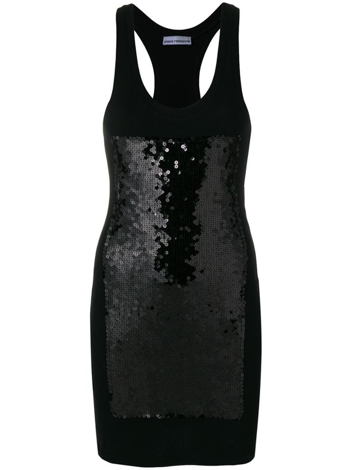 Paco Rabanne Sequin Panel Mini Dress - Black
