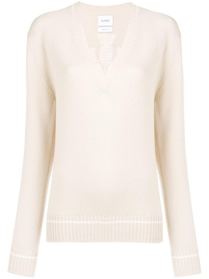 Barrie Cashmere V-neck Sweater - Neutrals