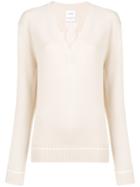 Barrie Cashmere V-neck Sweater - Neutrals