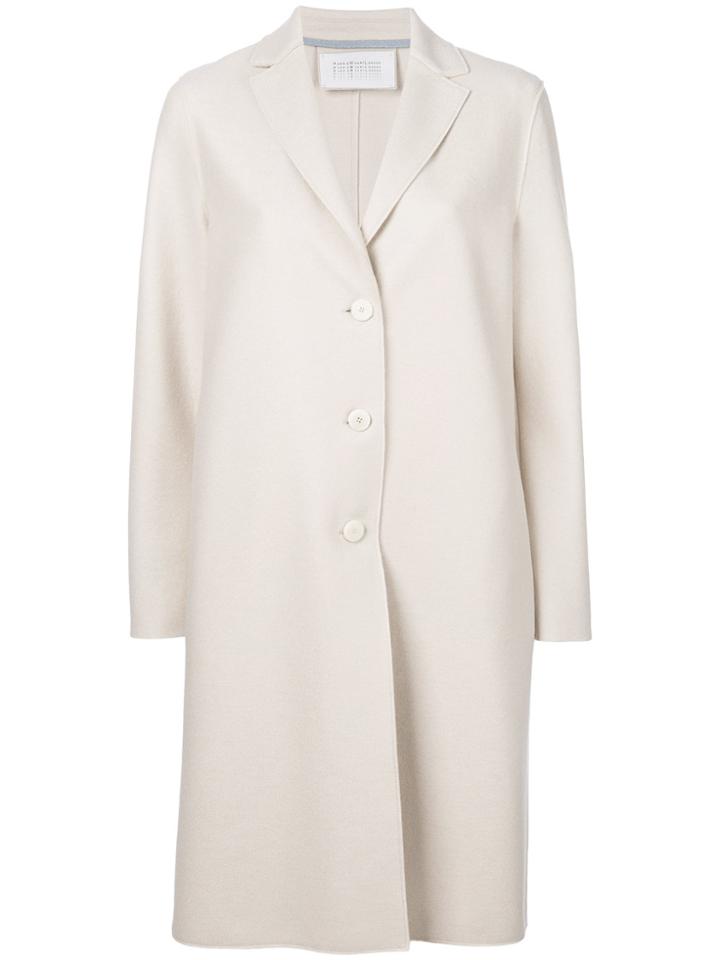 Harris Wharf London Mid Length Buttoned Coat - Nude & Neutrals