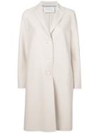 Harris Wharf London Mid Length Buttoned Coat - Nude & Neutrals