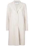 Harris Wharf London Mid Length Buttoned Coat - Nude & Neutrals