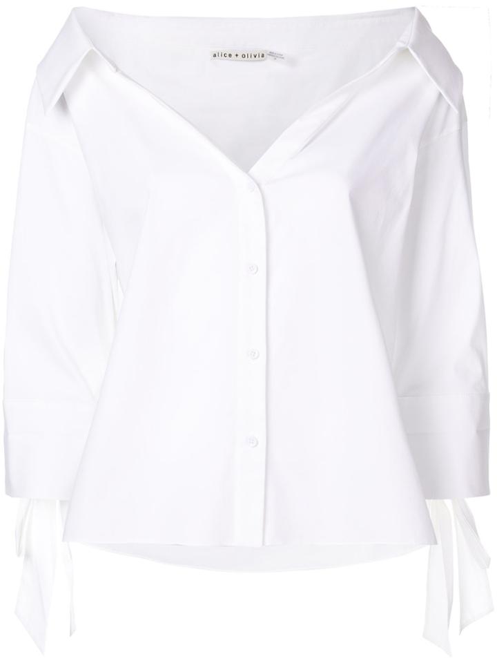 Alice+olivia Open Neck Shirt - White