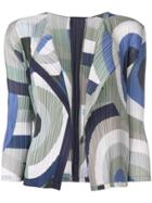 Pleats Please By Issey Miyake Geometric Print Pleated Cardigan - White