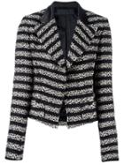 Haider Ackermann Striped Fitted Jacket, Women's, Size: 40, Black, Silk/cotton/virgin Wool