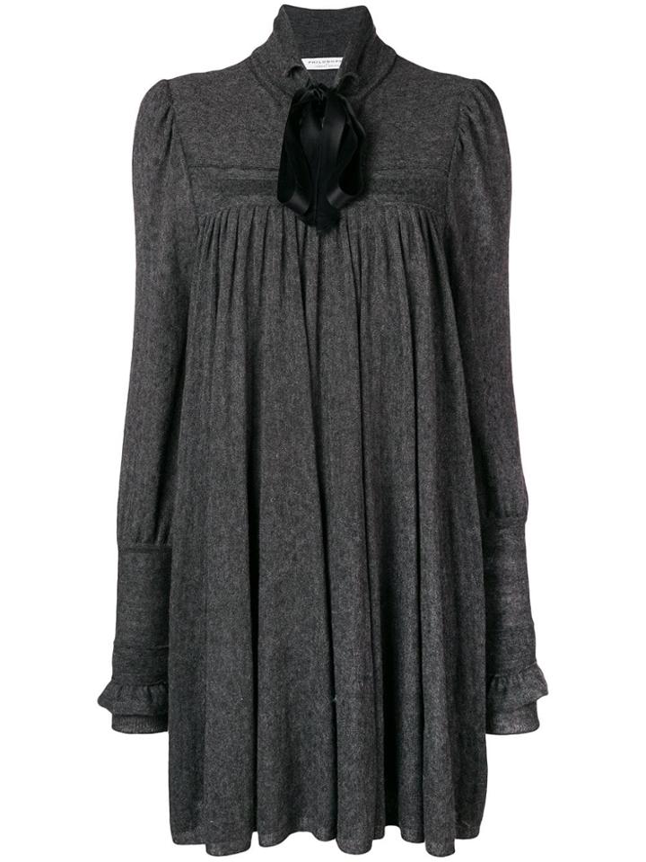 Philosophy Di Lorenzo Serafini Pleated Knit Shift Dress - Grey