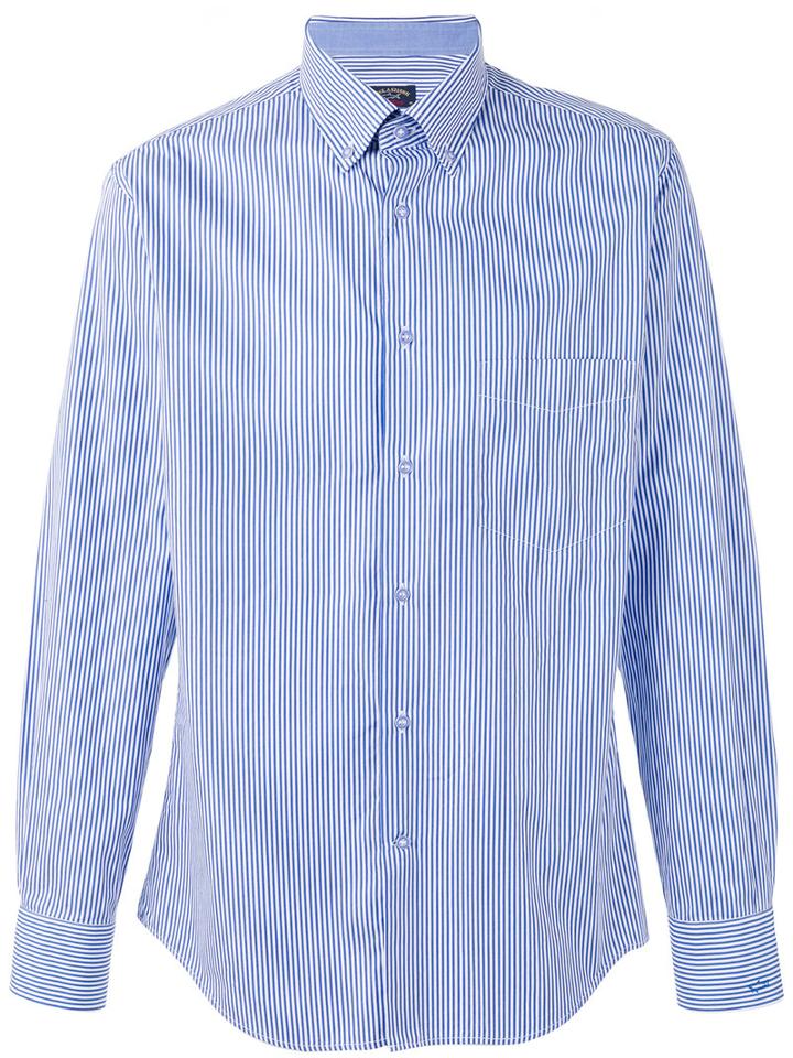 Paul & Shark Striped Shirt, Men's, Size: 42, Blue, Cotton
