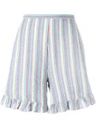 See By Chloé Striped Flared-hem Shorts - Multicolour