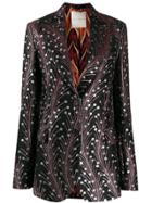 Marco De Vincenzo Embroidered Fitted Blazer - Black