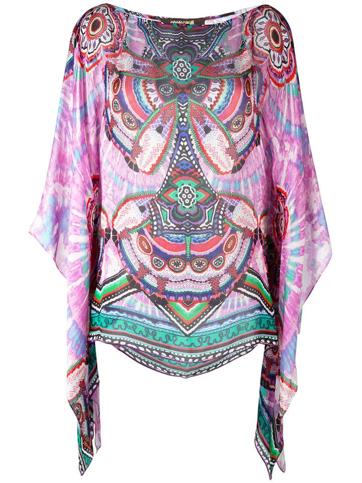 Roberto Cavalli Abstract Print Blouse, Women's, Size: 40, Pink/purple, Silk