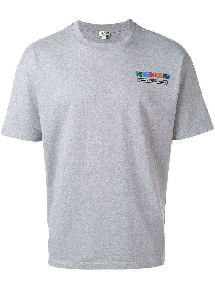 Kenzo Retro Logo T-shirt, Men's, Size: Large, Grey, Cotton