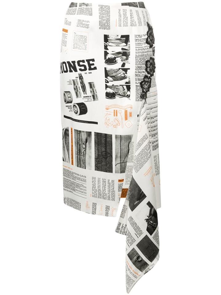 Monse Newspaper Print Skirt - Nude & Neutrals