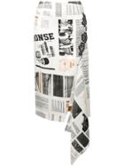 Monse Newspaper Print Skirt - Nude & Neutrals