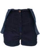 Diesel High-waisted Dungaree Shorts - Blue