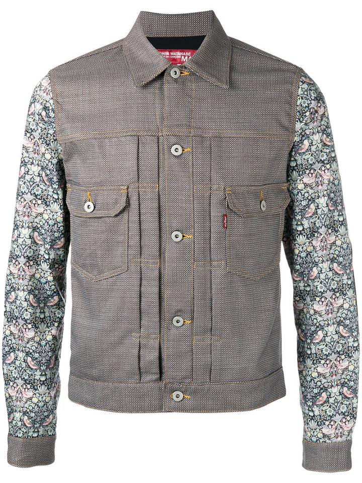 Junya Watanabe Comme Des Garçons Man Chest Pockets Patterned Jacket, Men's, Size: Small, Brown, Polyester/wool/cotton